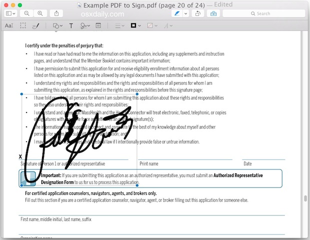 how do i create an electronic signature in word for mac