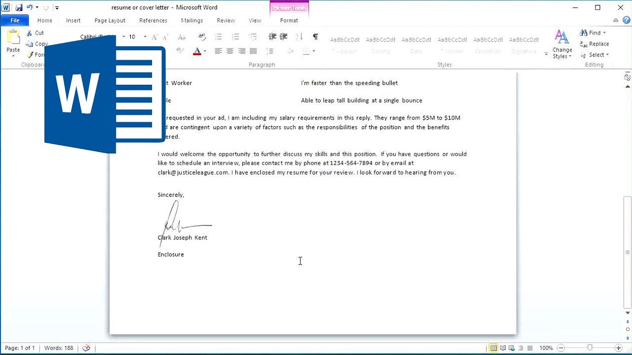 how to add a signature in word on a ma